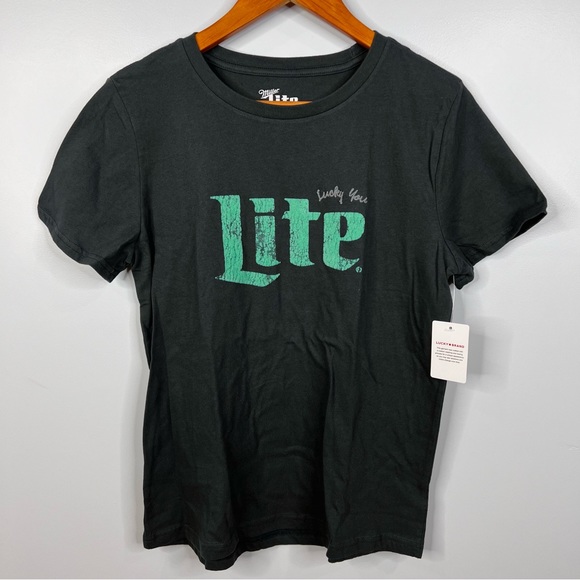 Lucky Brand Tops - NWT Lucky Brand Miller Lite Flock Classic Crew